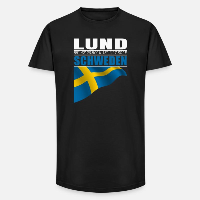 Lund - Long Fit Männer T-Shirt - Schwarz