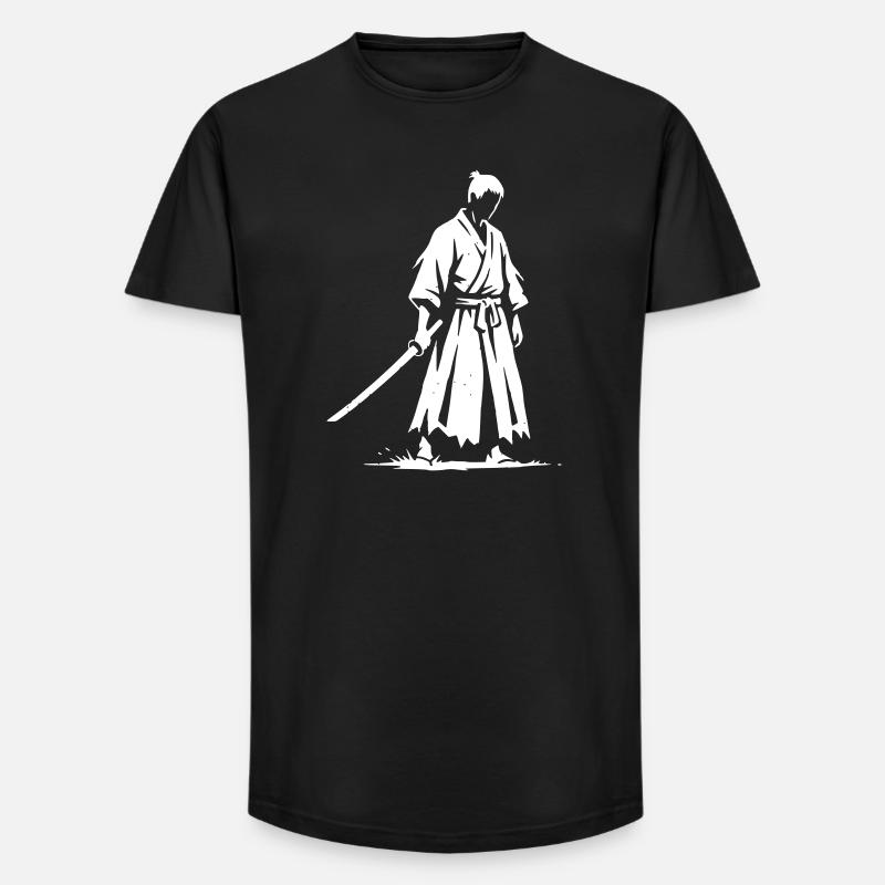 Sad Ronin Samurai Warrior - T-shirt coupe longue homme - noir
