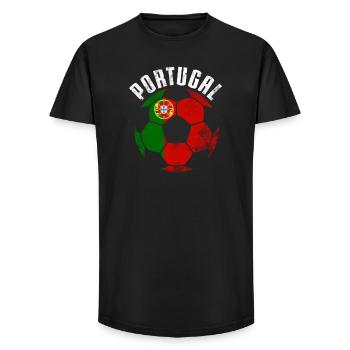 Portugal Fußball - Portugal Soccer - Long Fit Men's T-Shirt - black - Front - AI Model Male 185 light (185cm)