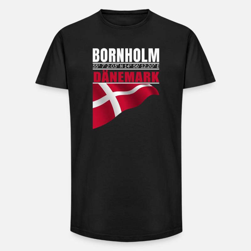 Bornholm - Long Fit Männer T-Shirt - Schwarz