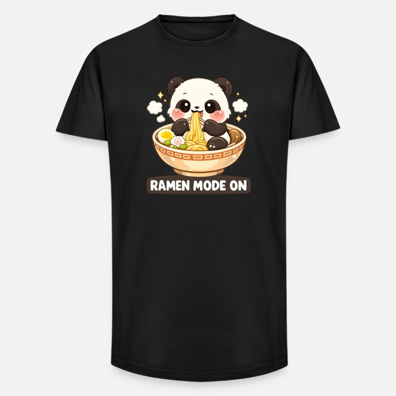 Ramen mode on Panda - Long Fit Männer T-Shirt - Schwarz