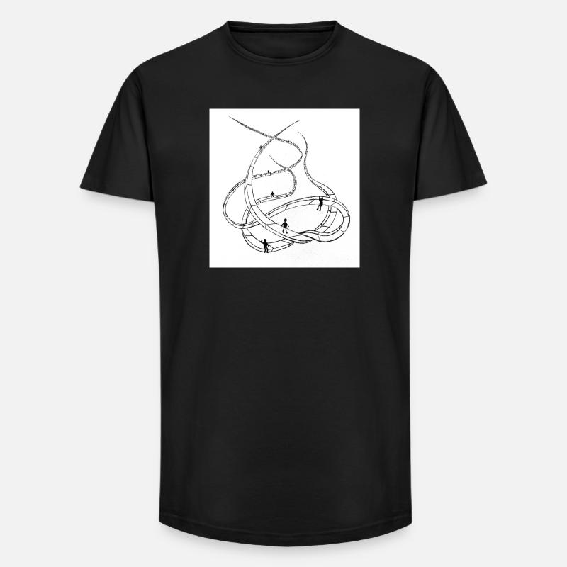 Multi-layered looping paths - Long Fit Men's T-Shirt - black