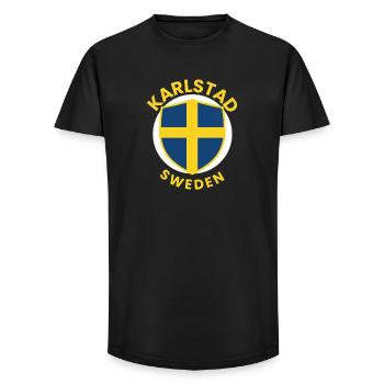 Karlstad Sweden Shield Design - Long Fit Men's T-Shirt - black - Front - AI Model Male 185 light (185cm)