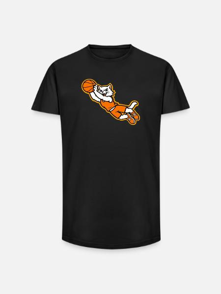 Wildcat-Basketball Flying Dunk Maskottchen - Long Fit Männer T-Shirt - Schwarz