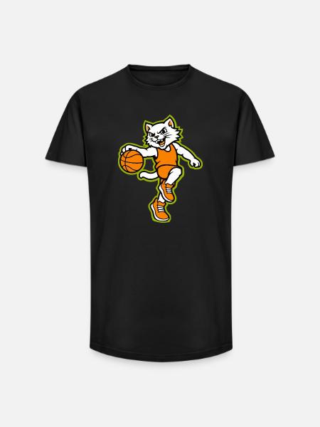 Wildcat-Basketball-Action-Maskottchen - Long Fit Männer T-Shirt - Schwarz
