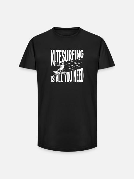 Kitesurfing is all you need - Long Fit Men's T-Shirt - black