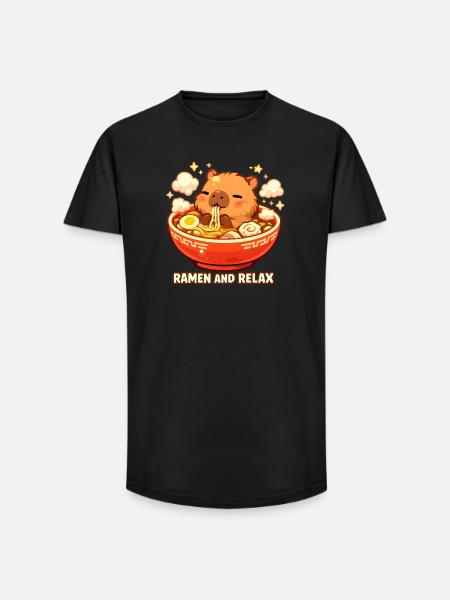 Ramen and Relax - Long Fit Männer T-Shirt - Schwarz