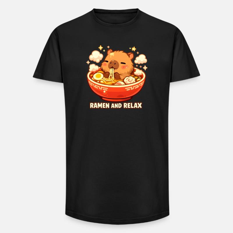 Ramen and Relax - Long Fit Männer T-Shirt - Schwarz