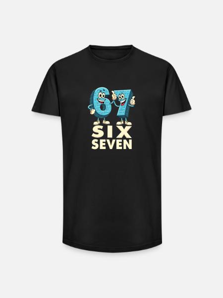 US Flag 67 Memes Six Seven - Long Fit Men's T-Shirt - black