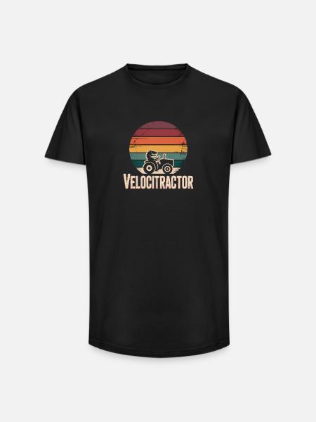 Velocitractor - Funny T-Shirt - Long Fit Men's T-Shirt - black