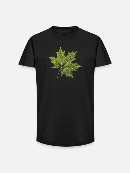 Maple Leaf - Forest & Nature BOTANIK - Long Fit Men's T-Shirt - black