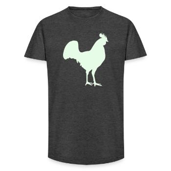 Silhouette du coq - T-shirt coupe longue homme - charbon - Devant - AI Model Male 185 light (185cm)