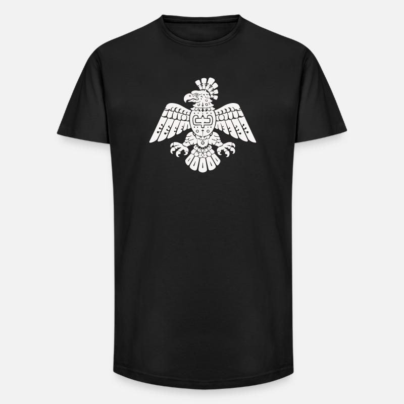 Aztec Eagle Totem Pattern - Long Fit Men's T-Shirt - black