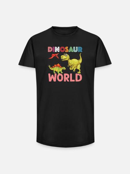 Dinosaur World nice - Long Fit Men's T-Shirt - black