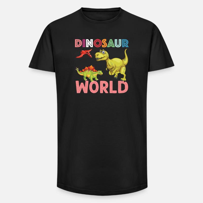 Dinosaur World nice - Long Fit Männer T-Shirt - Schwarz