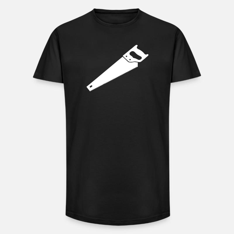 Fuchsschwanz Säge Holzarbeit Vektor - Long Fit Männer T-Shirt - Schwarz