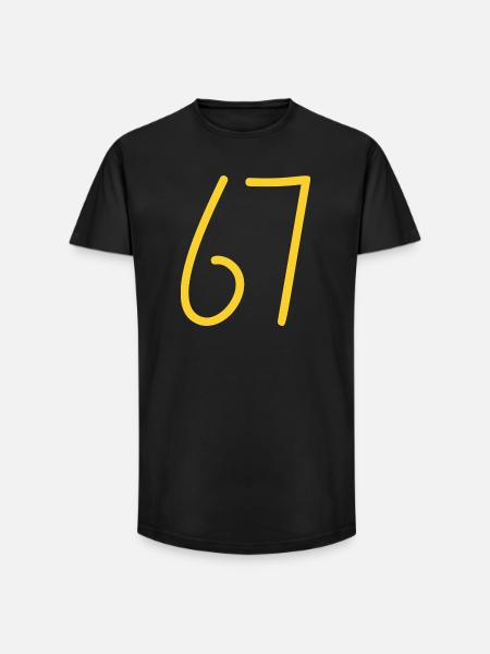 67 - T-shirt coupe longue homme - noir