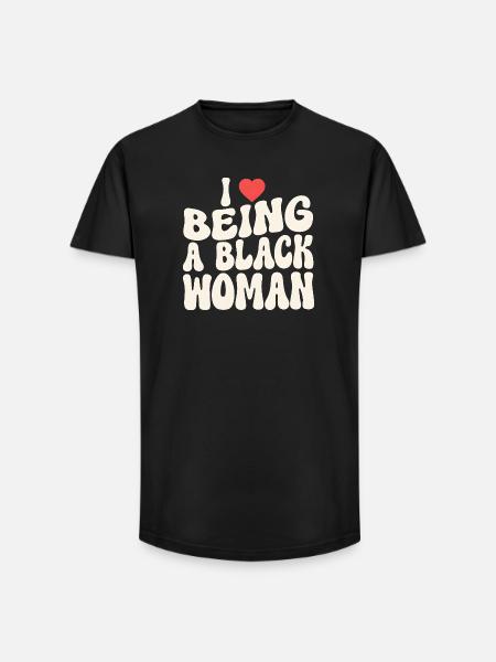 Proud Black Woman Identity Statement - Long Fit Men's T-Shirt - black