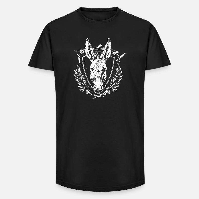 Blason du feuillage du Bouclier d’âne - T-shirt coupe longue homme - noir