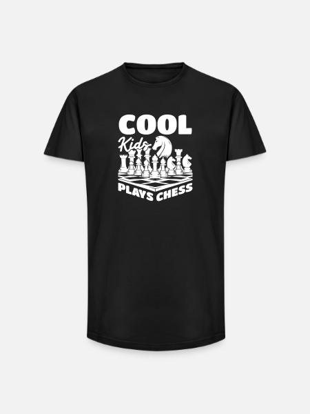 Cool kids playing chess - Long Fit Men's T-Shirt - black