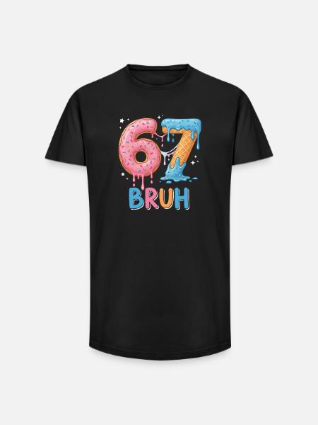 67 Bruh Eis-Donut - Long Fit Männer T-Shirt - Schwarz