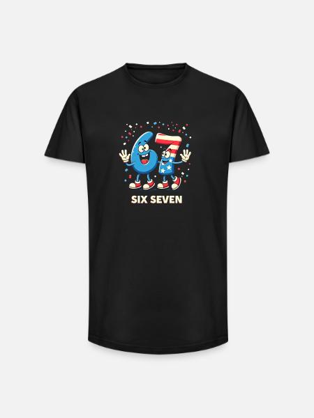 US Flag 67 Memes Six Seven - T-shirt coupe longue homme - noir