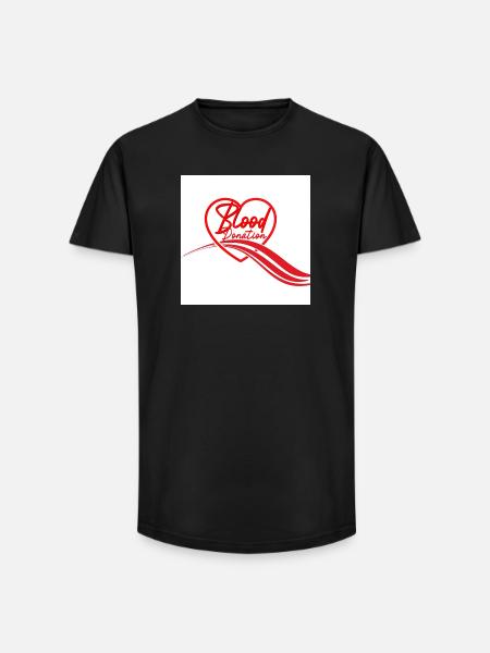 Blood Donation Heart Logo - Long Fit Men's T-Shirt - black
