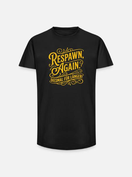 Respawn Again Gaming Diction Design - T-shirt coupe longue homme - noir