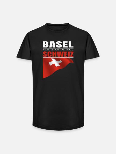 Basel - Long Fit Men's T-Shirt - black