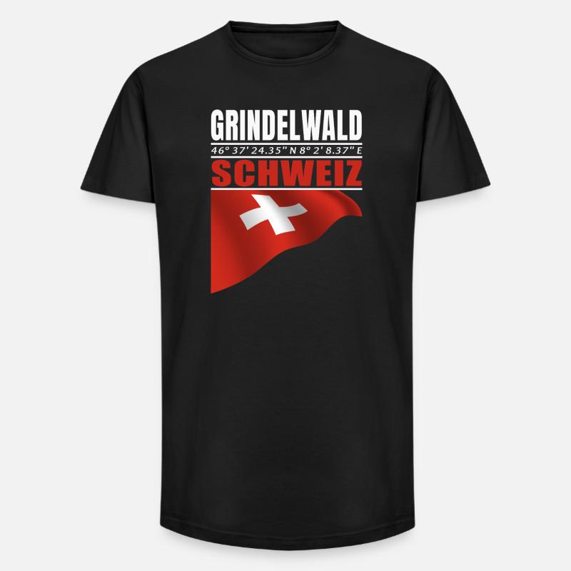 Grindelwald - Long Fit Männer T-Shirt - Schwarz
