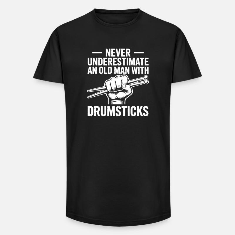 Drummer Spruch Lustiges Schlagzeuger Geschenk - Long Fit Männer T-Shirt - Schwarz