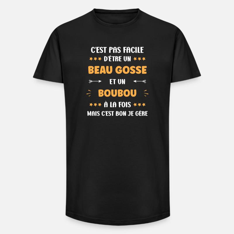 Boubou - Long Fit Männer T-Shirt - Schwarz
