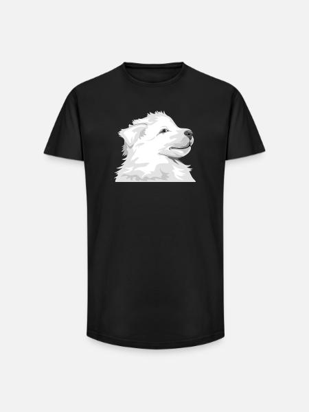 Chiot blanc - T-shirt coupe longue homme - noir