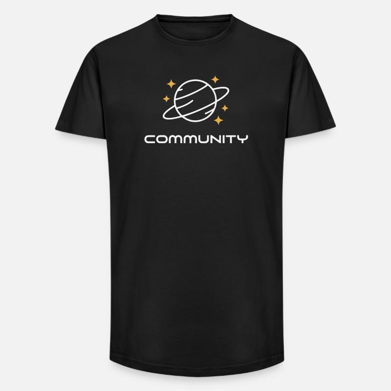 Planet Ringed Unity - Long Fit Männer T-Shirt - Schwarz