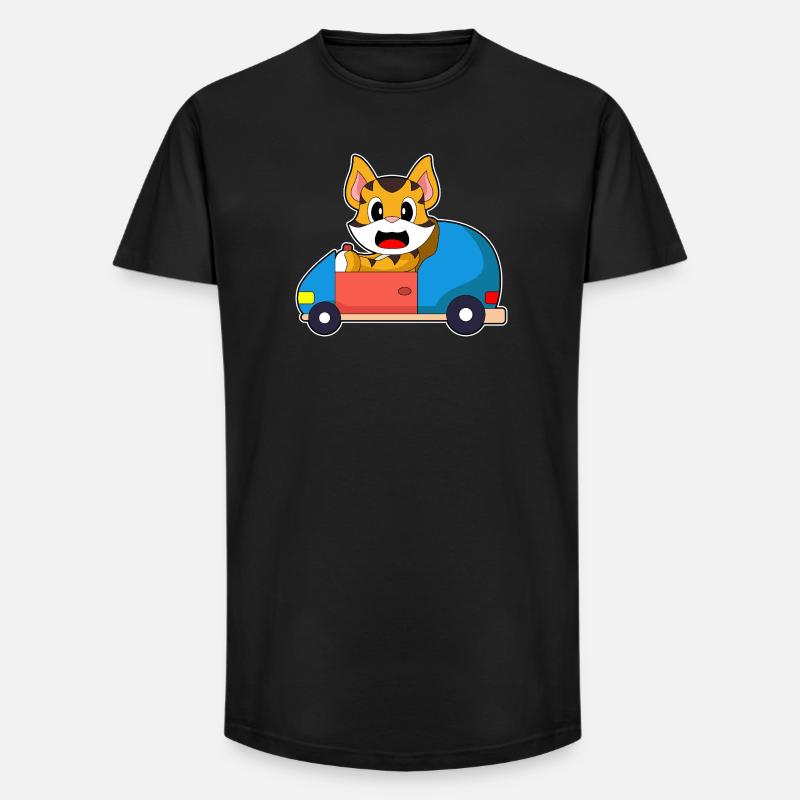 Tiger Auto - Long Fit Männer T-Shirt - Schwarz