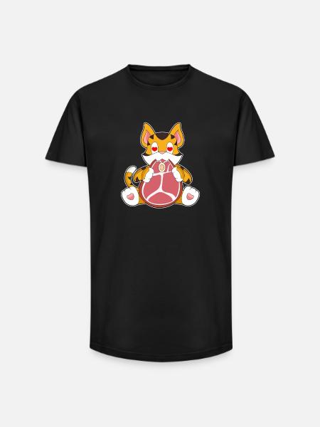 Tiger Fleisch - Long Fit Männer T-Shirt - Schwarz