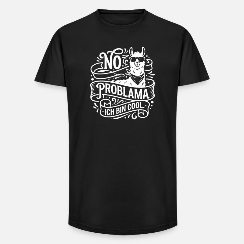 No Problama Lama Cool - Long Fit Männer T-Shirt - Schwarz