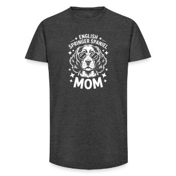 English Springer Spaniel Sayings Dog Gift - Long Fit Men's T-Shirt - charcoal grey - Front - AI Model Male 185 light (185cm)