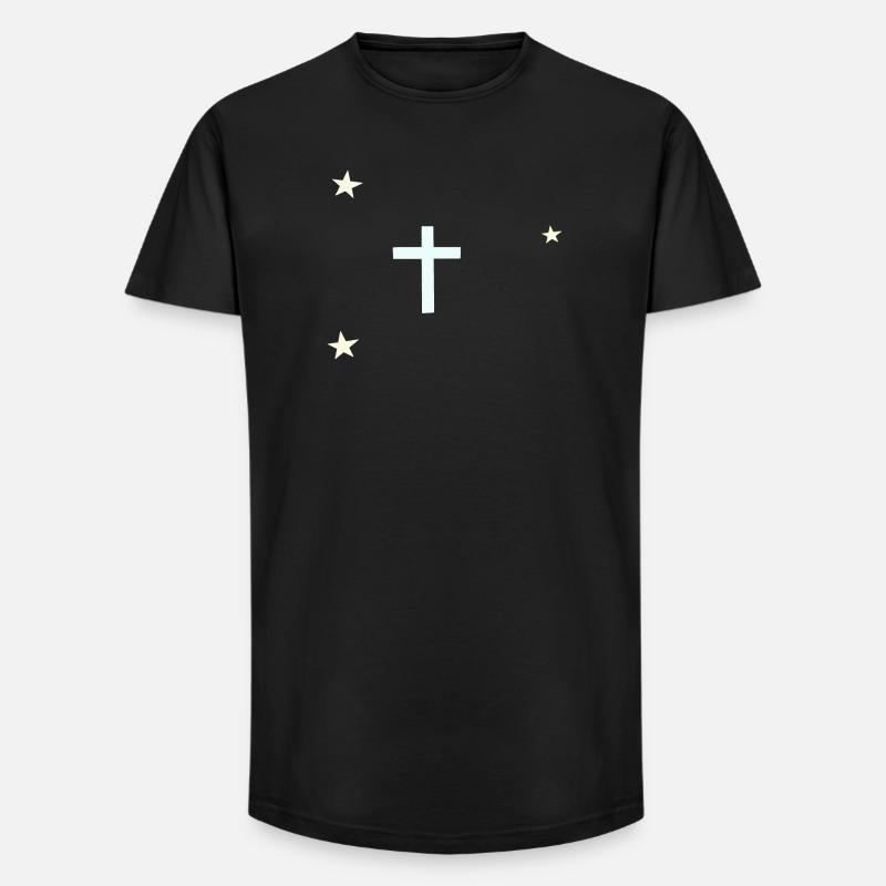 Croix céleste avec étoiles - T-shirt coupe longue homme - noir