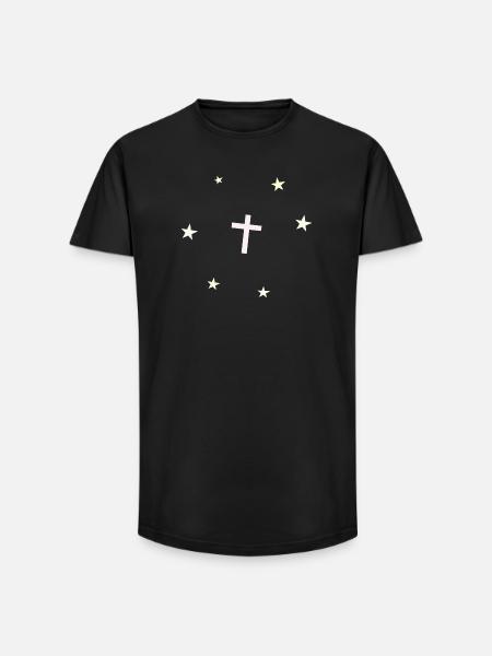 Étoiles croisées - T-shirt coupe longue homme - noir