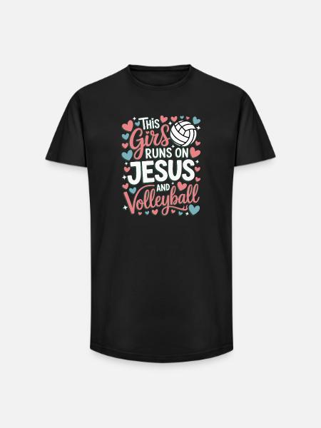 Denne pige elsker Jesus og volleyball - Long fit herre T-shirt - sort