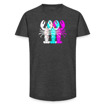 Homard épineux, fruits de mer, homard, homard - T-shirt coupe longue homme - charbon - Devant - AI Model Male 185 light (185cm)