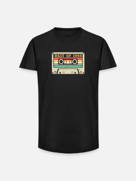 Best of 1966 Retro Cassette 60th Birthday - Long Fit Men's T-Shirt - black