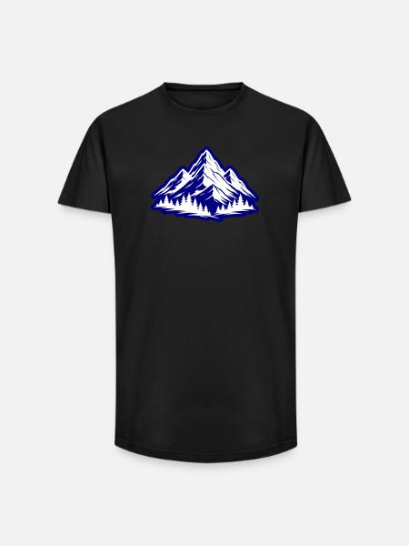 Mountains Nature Symbol - Long Fit Men's T-Shirt - black