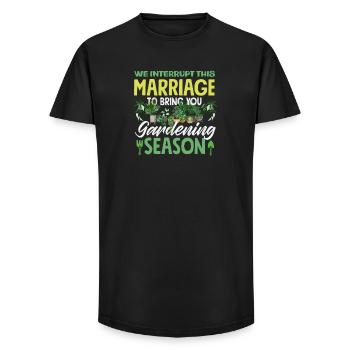 Pflanzenliebhaber Gartenarbeit Saison Lustige Ehe - Long Fit Männer T-Shirt - Schwarz - Vorne - AI Model Male 185 light (185cm)