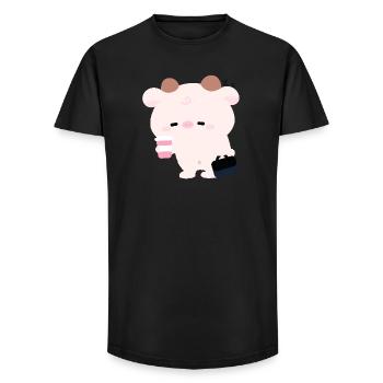 Tried Cow Coffee Run - Long Fit Men's T-Shirt - black - Front - AI Model Male 185 light (185cm)