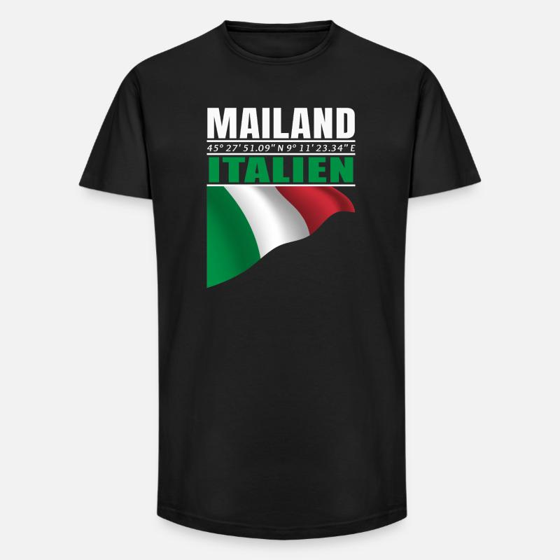 Mailand - Long Fit Männer T-Shirt - Schwarz