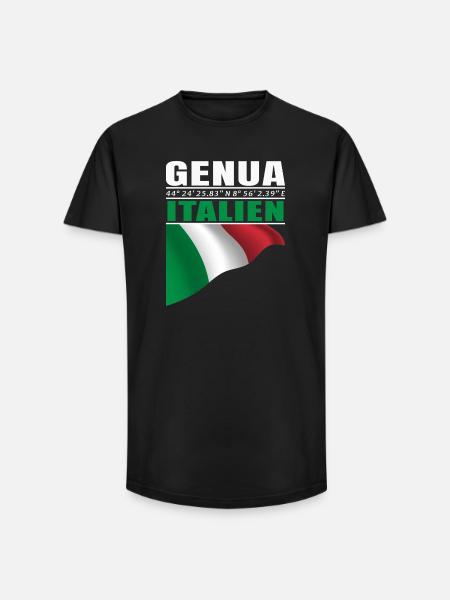 Genoa - Long Fit Men's T-Shirt - black