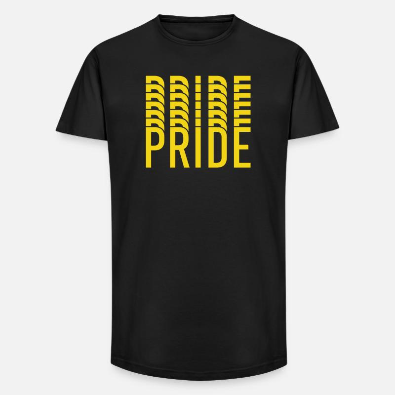 Pride Yellow Text Pattern - Long Fit Men's T-Shirt - black
