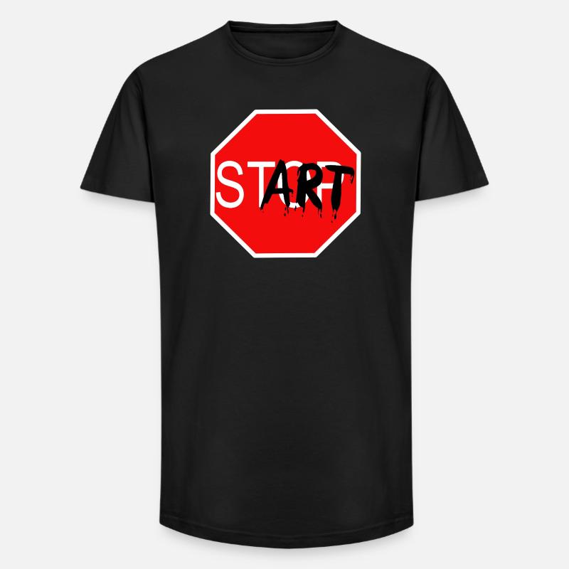 Startzeichen Graffiti Stoppschild - Long Fit Männer T-Shirt - Schwarz